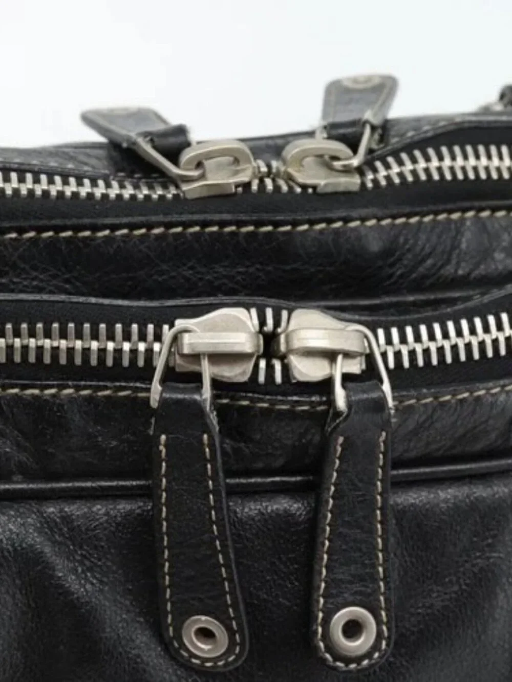 GUCCI Shoulder Bag Leather 2way Black Silver Auth ka4484